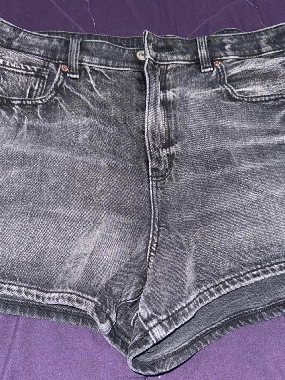 American Eagle Outfitters Black Denim Strigid Mom Shorts